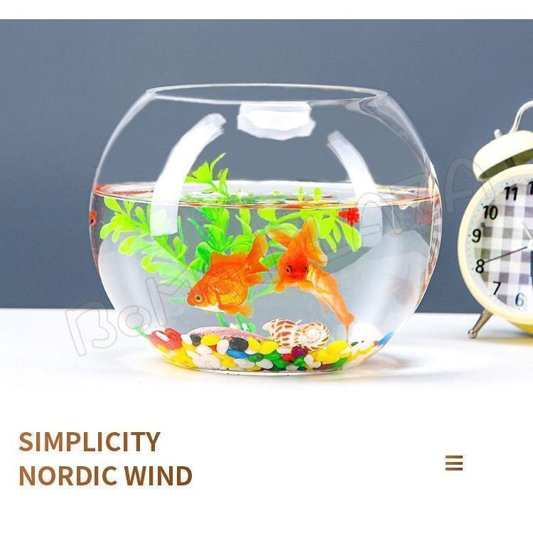 30cm 金魚鉢 ガラス製 透明 丸 鉢 和風 可愛い ミニ水槽