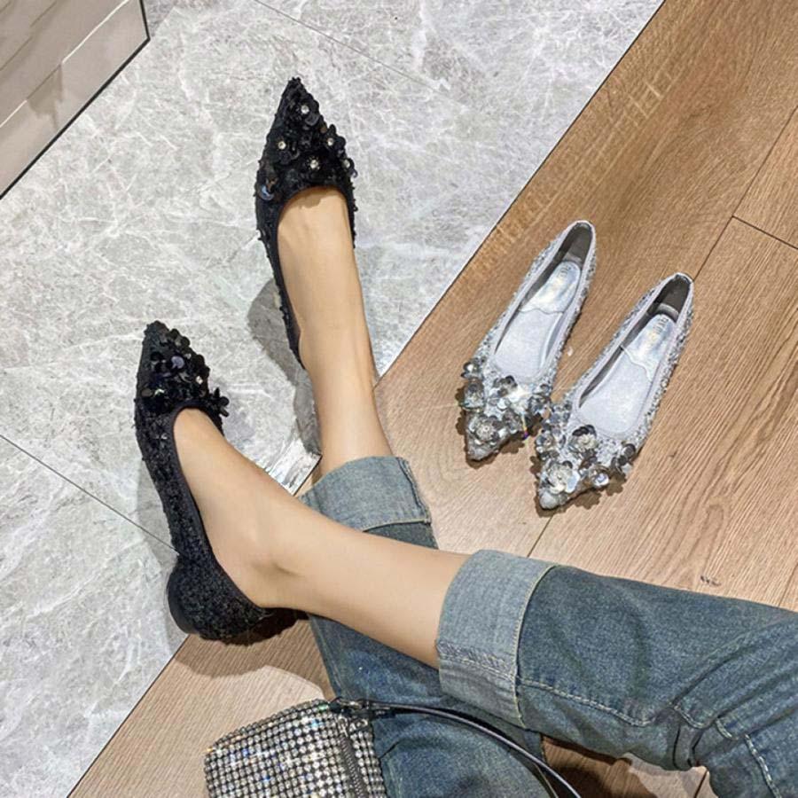 レディース パンプス ローヒール パール 安定感 女性 歩きやすい 軽量 おしゃれ チャンキーヒール フラット 走れる 痛くない 低反発 冠婚葬祭 オフィス 結婚式 | ブランド登録なし | 13