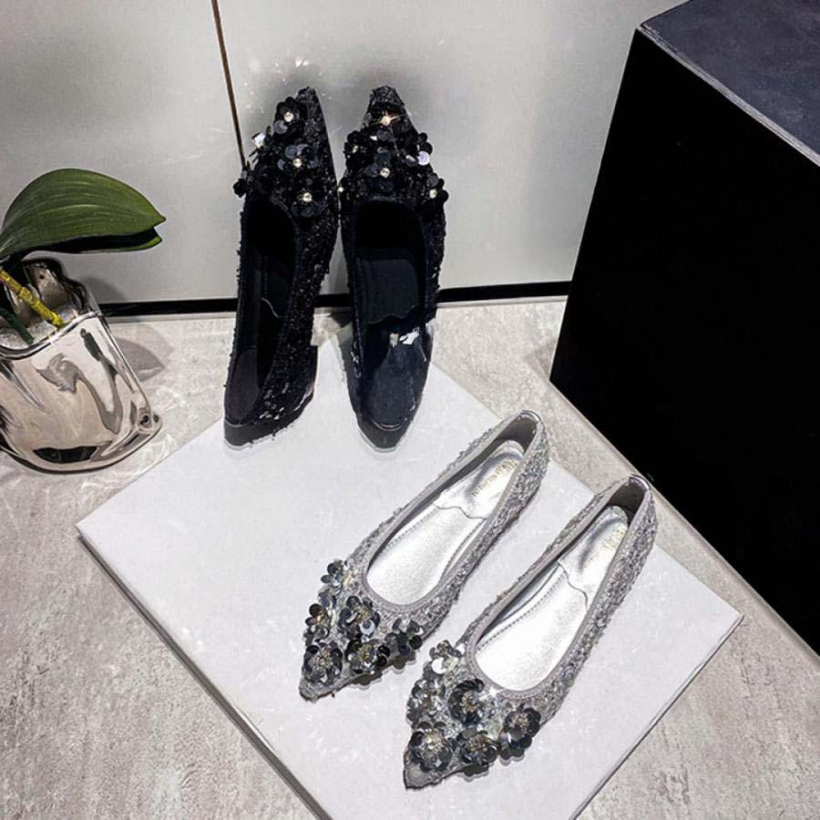 レディース パンプス ローヒール パール 安定感 女性 歩きやすい 軽量 おしゃれ チャンキーヒール フラット 走れる 痛くない 低反発 冠婚葬祭 オフィス 結婚式 | ブランド登録なし | 16