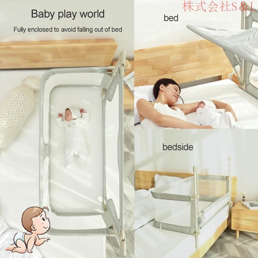 ベビーベッド ベビーサークル 折りたたみ 添い寝ベッド 多機能 軽量 ベビーベッド 120x50cm ベビーサークル 添い寝ベッド インベッド