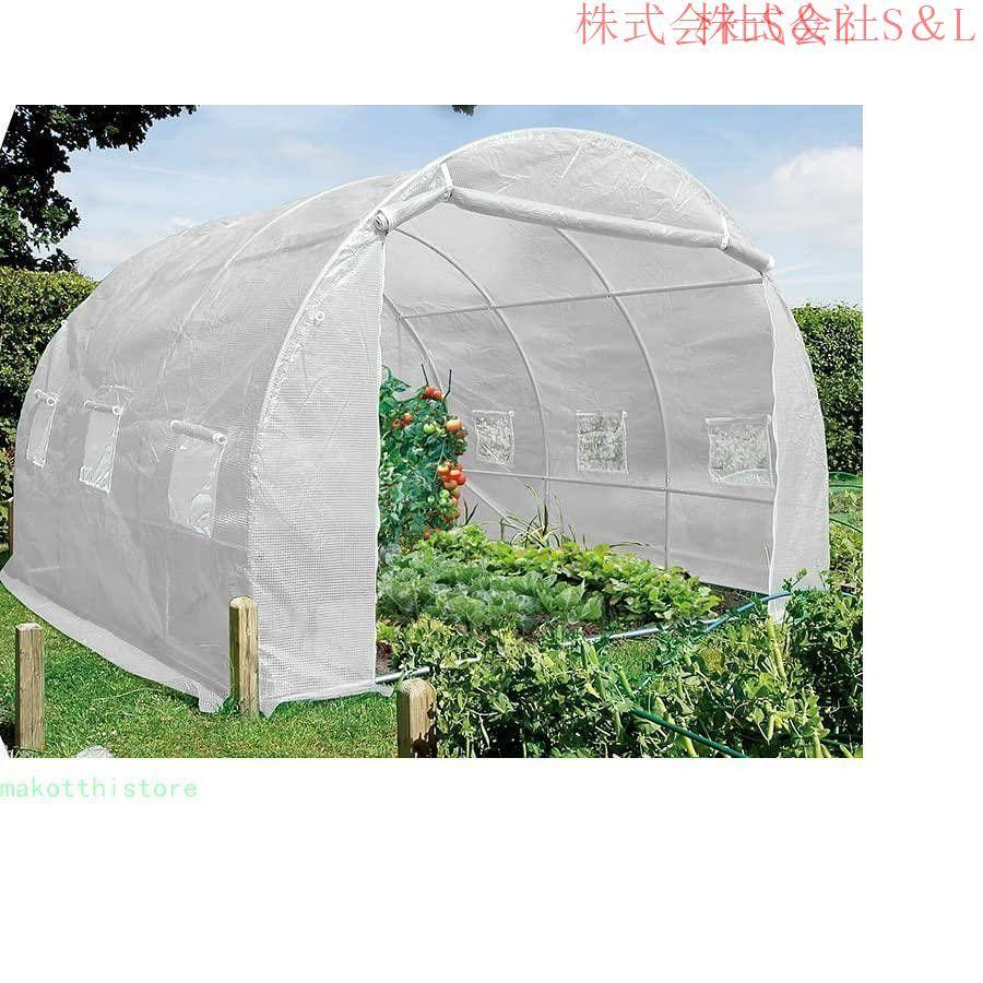園芸用菜園ハウス ビニールハウス 鋼パイプ ダブルドア 通気性良い大型  ミニ 簡易温室 巻き上げ式 家庭菜園 株式会社S＆L 畑用 農業用 庭 (300×200×200cm) 園芸用菜園ハウス ビニールハウス 鋼パイプ ダブルドア 通気性良い大型