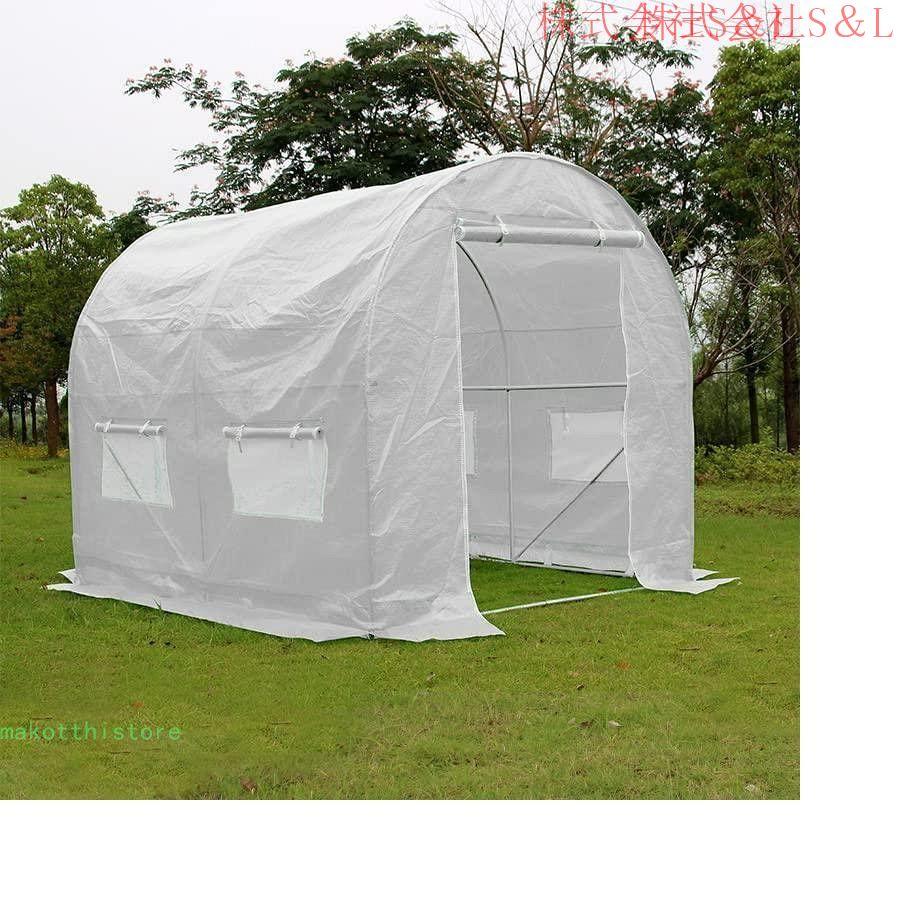 園芸用菜園ハウス ビニールハウス 鋼パイプ ダブルドア 通気性良い大型