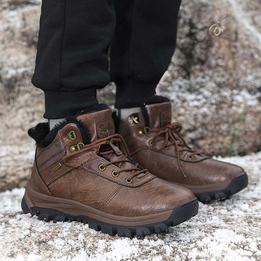 防寒ブーツ メンズ レーディス 防水 トレッキングブーツ 裏起毛 ピンク 24.5-28.0cm 防寒ブーツ メンズ レーディス 防水 トレッキング