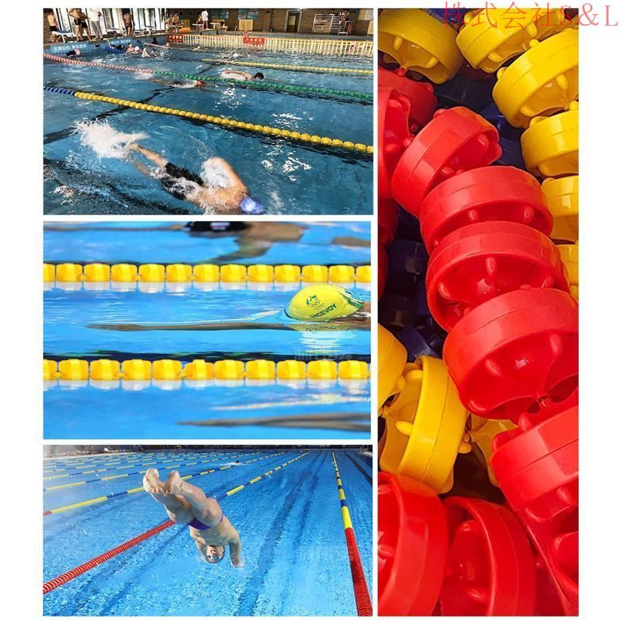 プールの仕切りロープ イングロウンドプールディバイダーフローターロープ 軽量ブイレーンマーカーライン 青/黄色/赤の組み合わせ 直径12/15cm 長6-25m プールの仕切りロープ イングロウンドプールディバイダーフローター