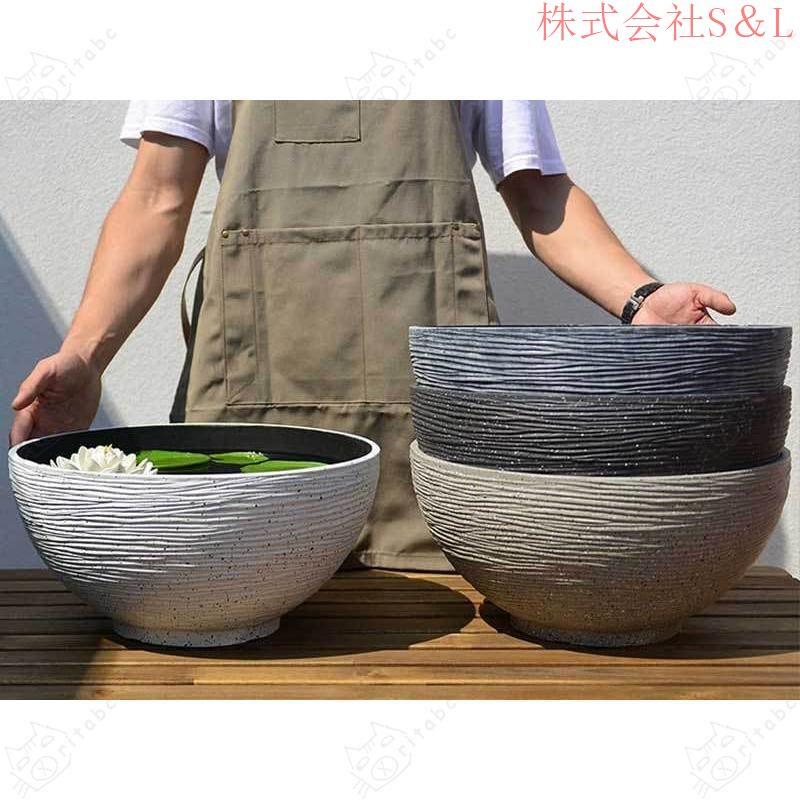 睡蓮 ( 額装済み) 信楽焼 睡蓮鉢 生子釉水鉢 20号（外径62cm 高さ24.5cm 容量35L