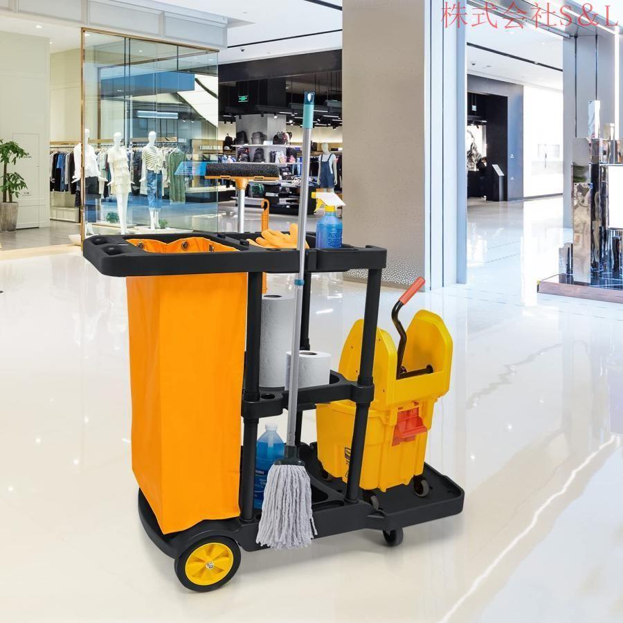 多機能 掃除カート 業務用 メンテナンスカート 122x52x79cm 清掃 多機能 掃除カート 業務用 メンテナンスカート 122x52x79cm 清掃
