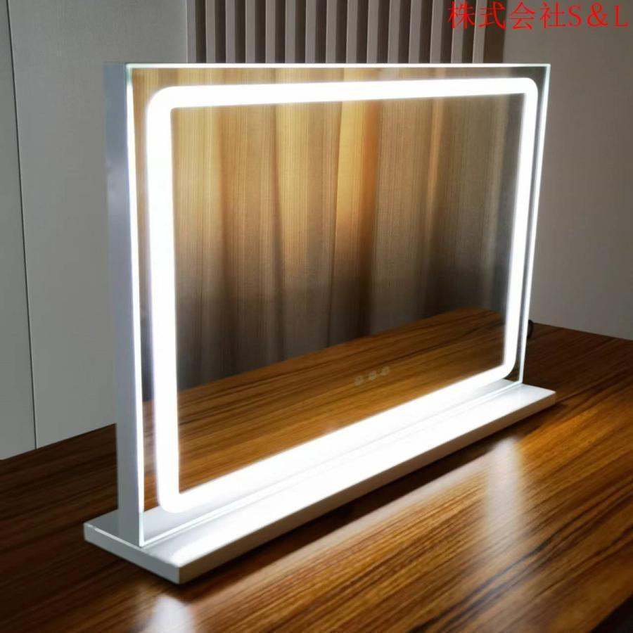 化粧鏡女優ミラー卓上用/壁掛けハリウッドミラー大型化粧鏡3色照明