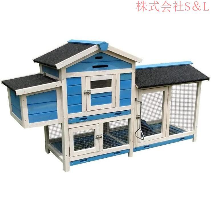 鶏小屋木製チキンハウス屋外マルチレベル耐候性4羽の鶏用の広々とした