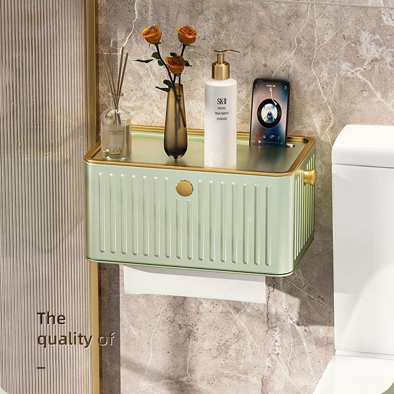 ハンドメイド　ティッシュシェルフ タオルホルダーつき Amazon｜タオル掛けタオルホルダー、セルフロールペーパー