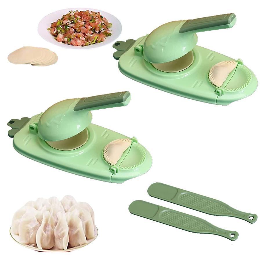 餃子包み機、餃子つつみ器、 2pcs餃子の皮ツール手作り 餃子 型 ギョーザ皮作り道具 プレス餃子クリップ 製菓道具 キッチン用品 DIY ...