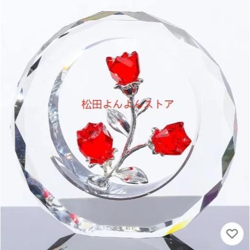 クリスタル K9 薔薇 バラ 置物 赤い薔薇 クリスマス クリスマスプレゼント