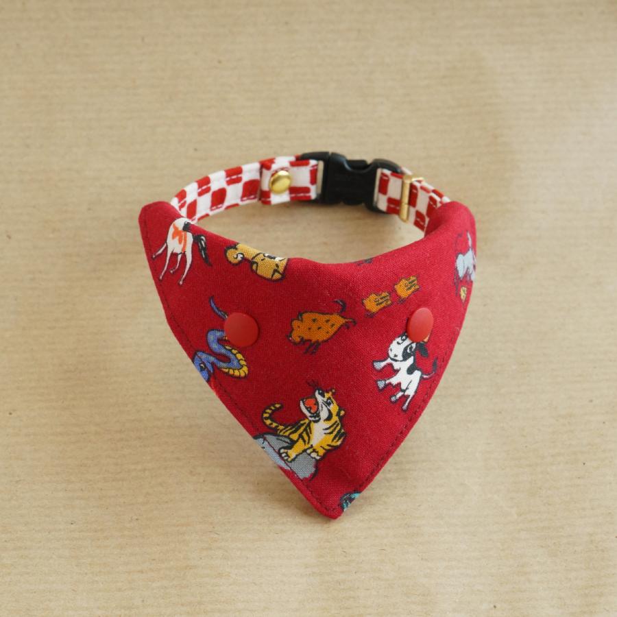 完全送料無料 首輪用バンダナ 首輪にワンタッチでつけられるバンダナ 干支バンダナ 虎 赤 Dprd Jatimprov Go Id