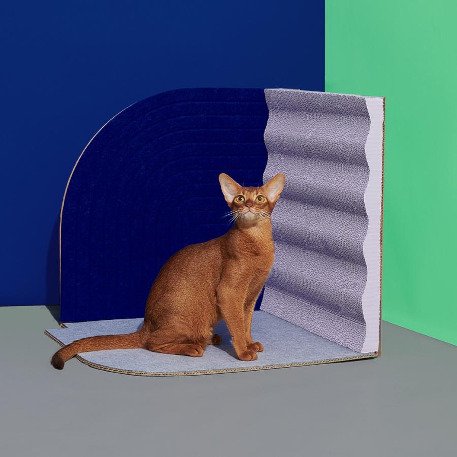 [KOGO-purrre] 3-Dimensional Cat Scratcher -Velevt Blue 立体 猫用爪とぎ ブルー ...