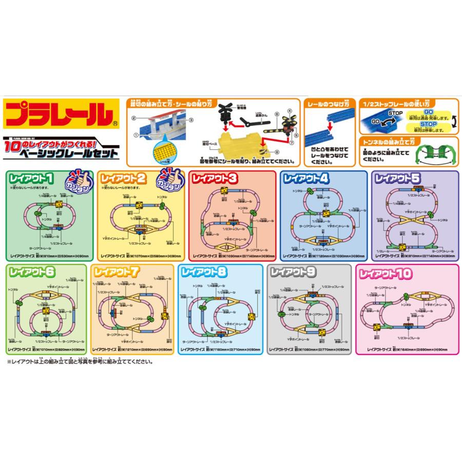 タカラトミー プラレール 10のレイアウトがつくれる ベーシックレールセット レール 電車 でんしゃ おもちゃ ギフト プレゼント｜kogumastore｜02