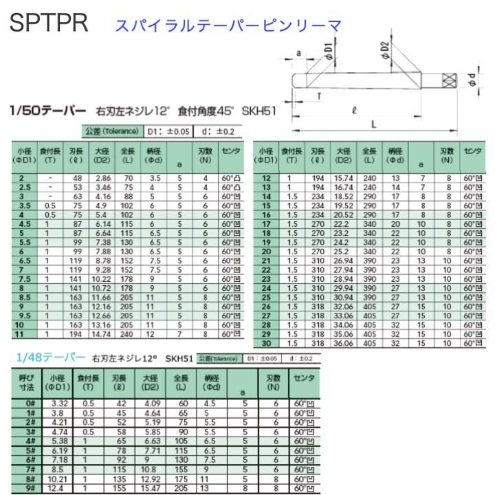 定形外可】栄工舎 SPTPR 5 スパイラルテーパーピンリーマ SKH51 定形外可】栄工舎 SPTPR 5 スパイラルテーパーピンリーマ SKH51