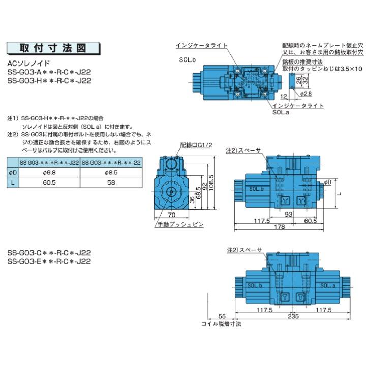 送料無料】NACHI SS-G01-A3X-R-C1-31 ソレノイドバルブ 電磁弁 集中 