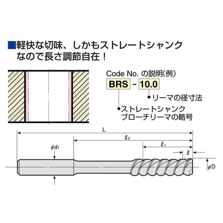 定形外可】 日研 BRS-2.0 ブローチリーマ ストレートシャンク : kh