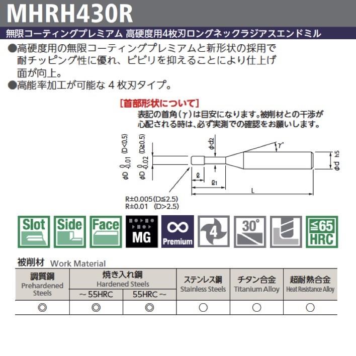 定形外可】 NS 日進工具 MHRH430R-3-R0.5-6 無限コーティング 定形外可】 NS 日進工具 MHRH430R-3-R0.5-6 無限コーティング