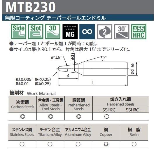 送料無料】 NS 日進工具 MTB230-R0.1-7° 無限コーティング 送料無料】 NS 日進工具 MTB230-R0.1-7° 無限コーティング