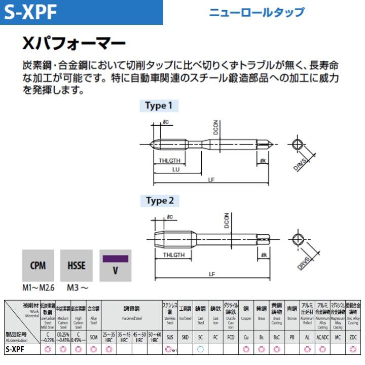 定形外可】OSG S-XPF M3x0.5 食付2P STD RH5 Xパフォーマー ロール 