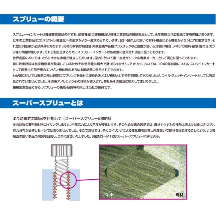 【定形外可】日本スプリュー M8x1.25 3D スプリュー 並目ねじ用 10個入り M8-1.25X3DNS｜kogunohyotan｜04