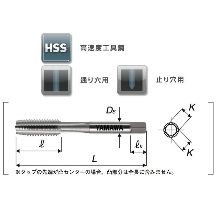 【送料無料】ヤマワ ユニファイ ハンドタップ HT 1 1/4-8UN 中 #2 インチ 1" 彌満和 （在庫区分 C）｜kogunohyotan｜02