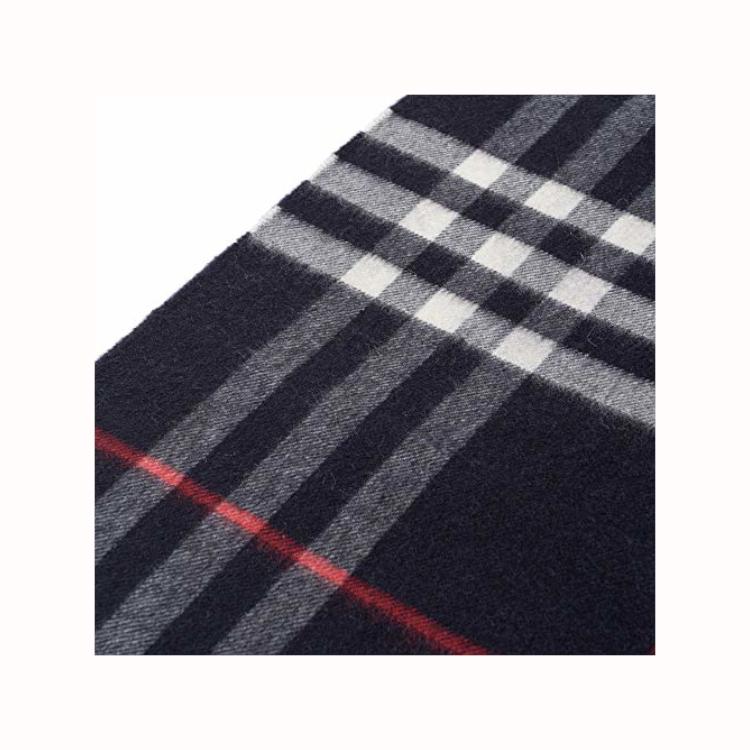 【美品】Burberry カシミヤ マフラー ネイビー グレー 英国製 最高級 BURBERRY [正規品]送料無料 Burberry バーバリー マフラー