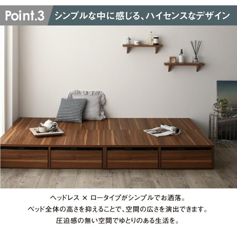 ベッド ベッドフレーム マットレス付き フィッツ 木製 収納付きベッド