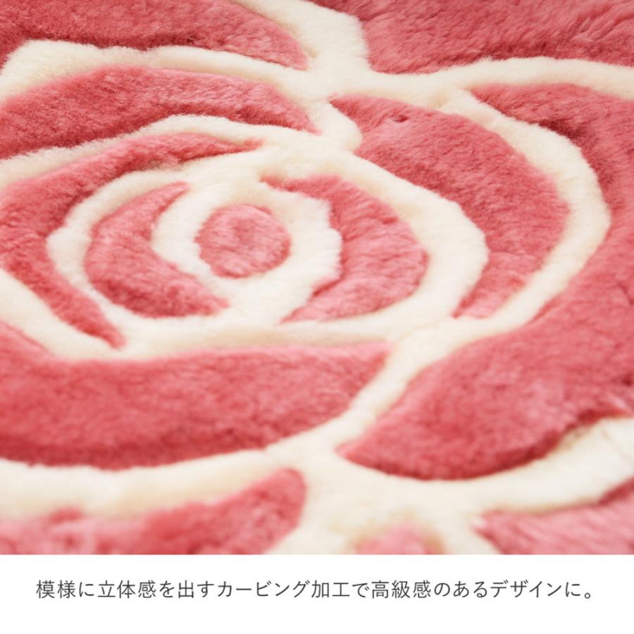 ムートンクッション 約40×40cm ローズクッション 薔薇 バラ シート