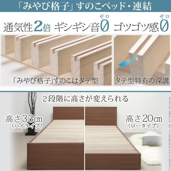 送料無料 i-5400008 ベッド すのこ 布団で快適！通気性2倍の「みやび