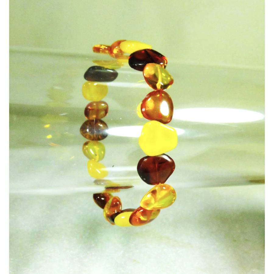 ビンテージ ブレスレット 琥珀 緑&イエロー&コニャック 3色アンバー 925