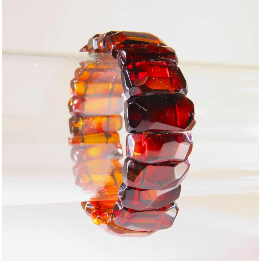 ★動作確認済み 琥珀メキシコ琥珀　レッドアンバーのブレスレット（大型） 【YW1097864224】(39050円)