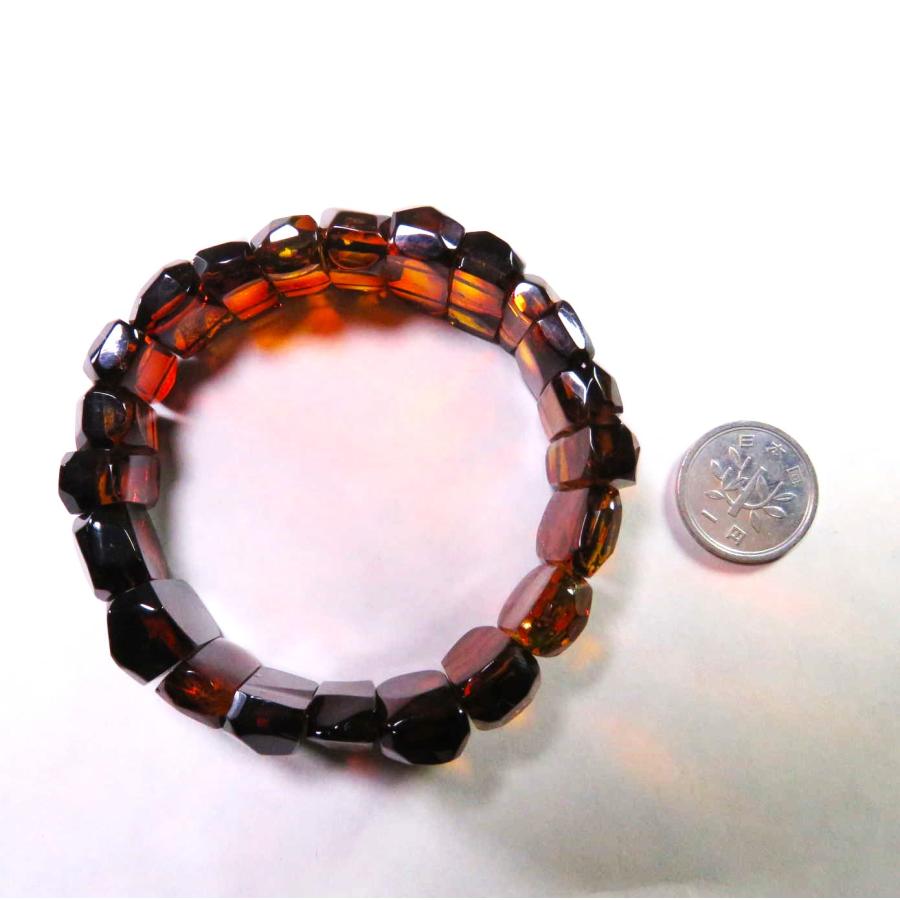 ★動作確認済み 琥珀メキシコ琥珀　レッドアンバーのブレスレット（大型） 【YW1097864224】(39050円)