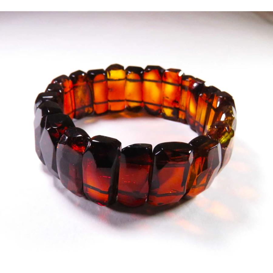★動作確認済み 琥珀メキシコ琥珀　レッドアンバーのブレスレット（大型） 【YW1097864224】(39050円)