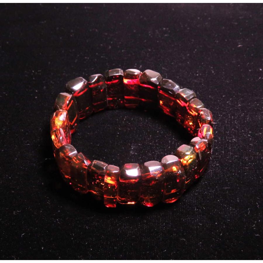 ★動作確認済み 琥珀メキシコ琥珀　レッドアンバーのブレスレット（大型） 【YW1097864224】(39050円)