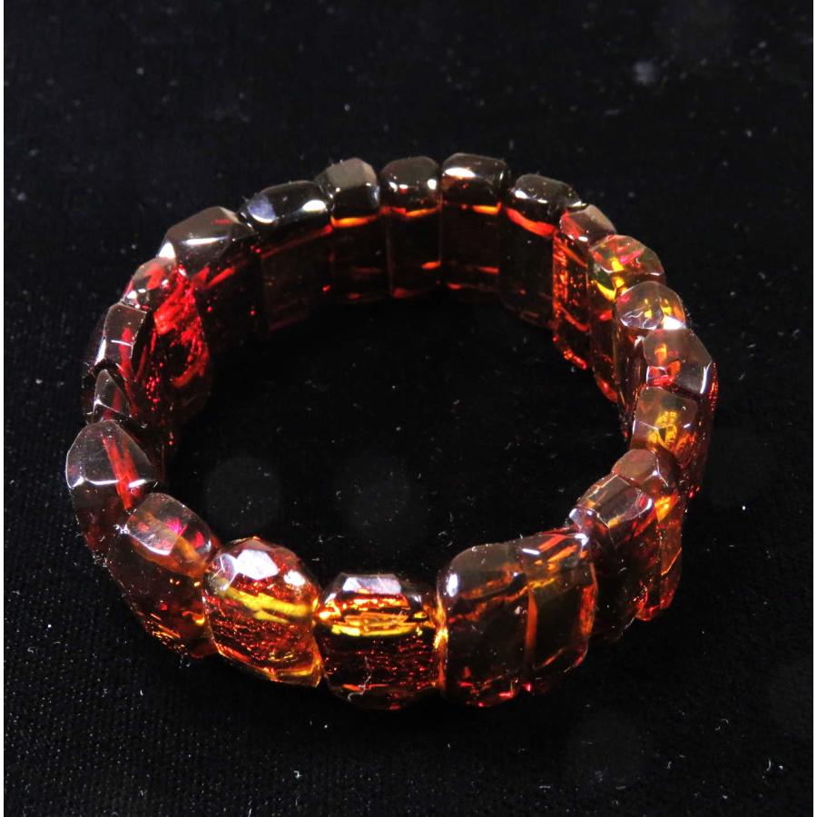 ★動作確認済み 琥珀メキシコ琥珀　レッドアンバーのブレスレット（大型） 【YW1097864224】(39050円)