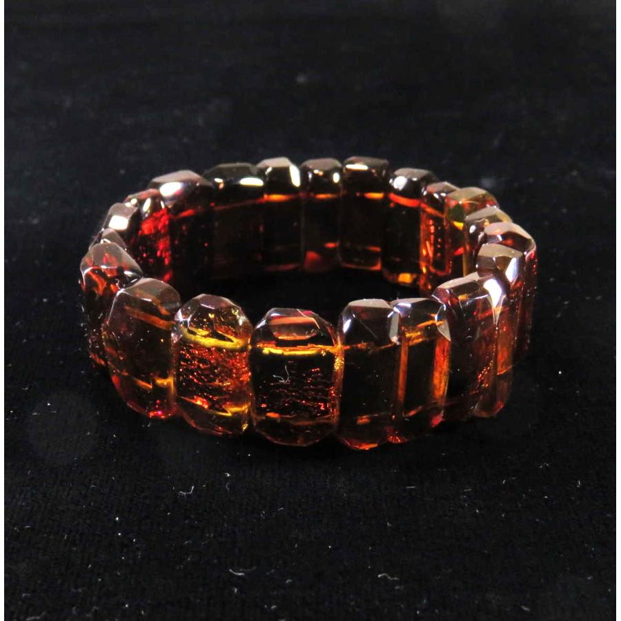 ★動作確認済み 琥珀メキシコ琥珀　レッドアンバーのブレスレット（大型） 【YW1097864224】(39050円)