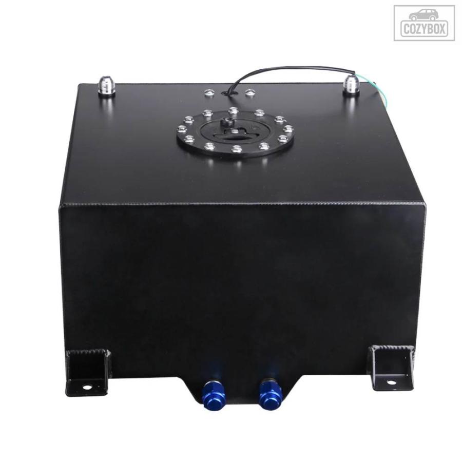並行輸入品 アルミ製 40L 70L 80L 燃料サージタンク ミラー ポリッシュ 燃料バッテリー キャップ/フォーム内蔵 センサー付き ブラック シルバー OCC039の画像
