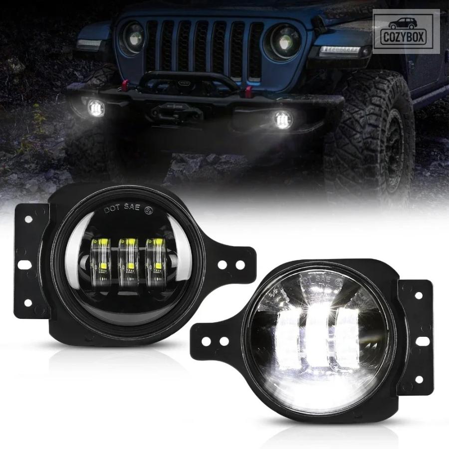 並行輸入品 4 インチ LED フォグランプ ジープラングラー JL 2018-2023