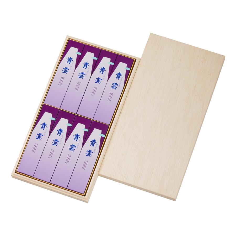 日本香堂 青雲バイオレット 進物用木箱 サック8入 包装品