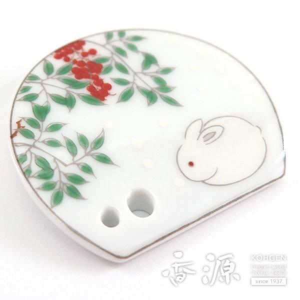 お香立て おしゃれ 陶器 松栄堂 京都 四季の香立て 春待月 雪うさぎ