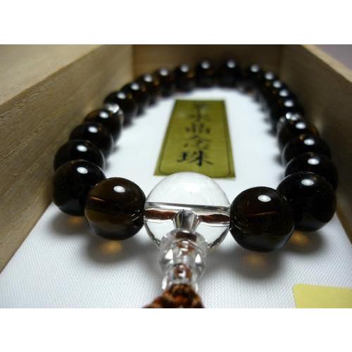 数珠 男性用 略式 全宗派対応 茶水晶 丸玉 水晶 仕立て 薄茶 房 メンズ 念珠 じゅず 桐箱付き 香源 お香 線香 数珠 香木 専門店_4