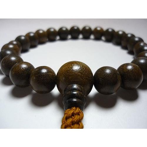 熱い販売 数珠 男性用 桐箱入り ひも房6本 独山玉仕立 緑檀・シャム柿