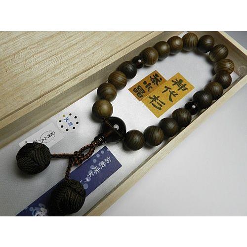 数珠 (京都念珠) 男性用 神代杉 18玉 茶水晶仕立て 梵天房 香源 お 数珠 (京都念珠) 男性用 神代杉 18玉 茶水晶仕立て 梵天房 香源 お