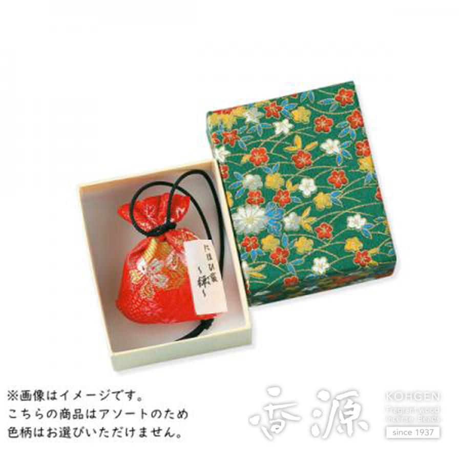 香彩堂の匂い袋 禅 金襴(中)友禅紙箱 香源 お香 線香 数珠 香木 専門店 