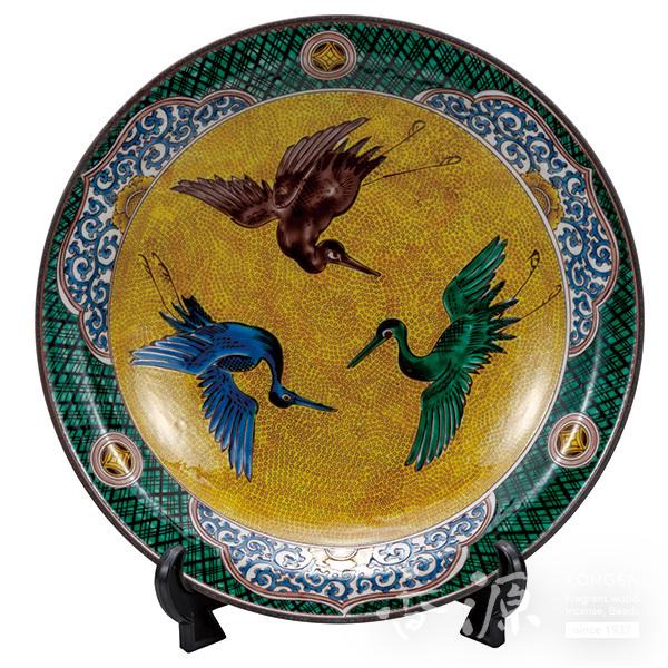 九谷焼/吉田屋１０号飾皿 10号飾皿 吉田屋鶴