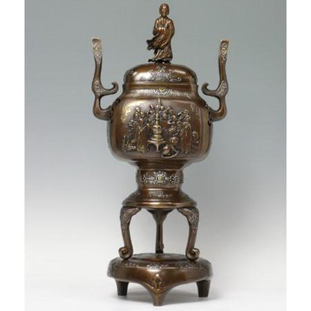 高岡銅器 香炉 十六羅漢香炉 香源 お香 線香 数珠 香木 専門店 : 香源