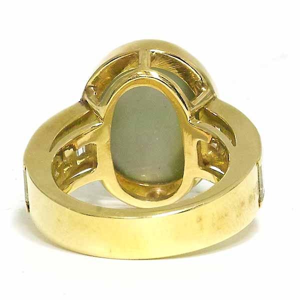 クリソベリル キャッツアイ 20.139ct ダイヤモンド 2.873ct 18金イエローゴールド K18YG リング 13号の画像