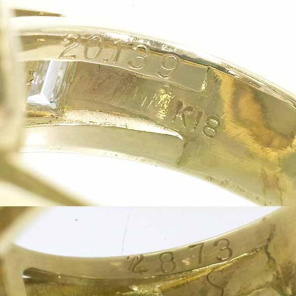 クリソベリル キャッツアイ 20.139ct ダイヤモンド 2.873ct 18金イエローゴールド K18YG リング 13号の画像