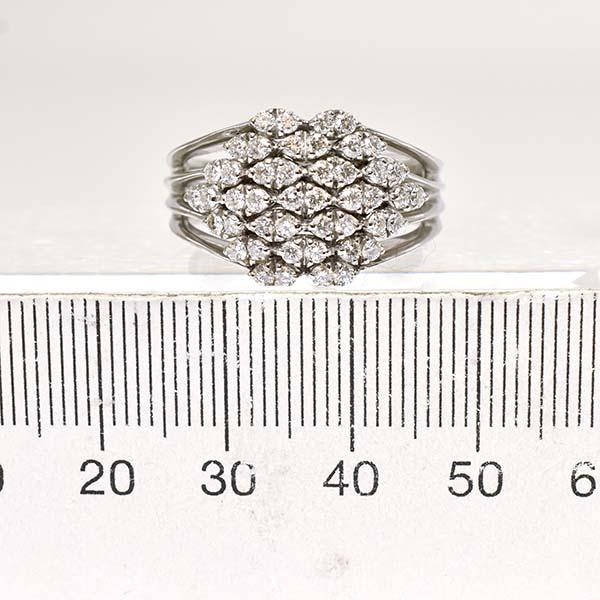 ダイヤモンド 1.01ct 18金ホワイトゴールド K18WG リング 21号 